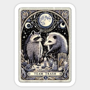 Team Trash Tarot Card Opossum Witchcraft Goth Possum Racoon Sticker